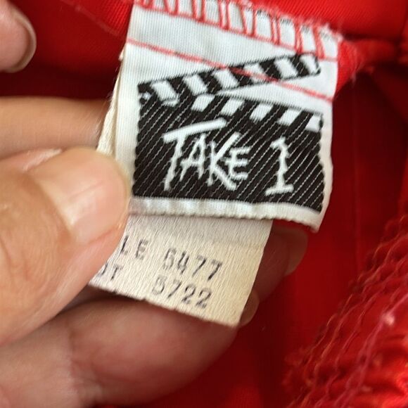 Vintage 70s Take 1 Red Polyester/Cotton Pull on Pants with Front Pockets - Picture 9 of 12